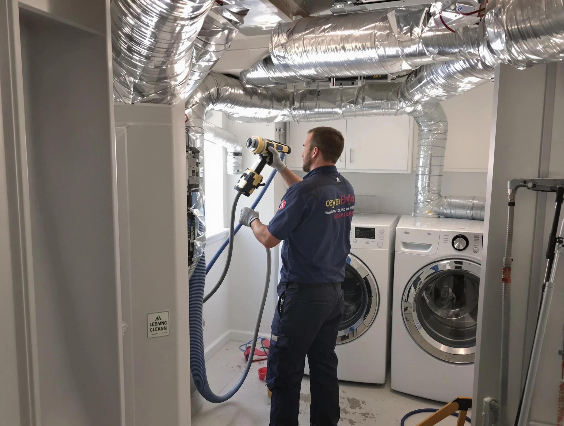 Tarrant Dryer Vent Cleaning specialist using advanced equipment for thorough duct cleaning in Tarrant
