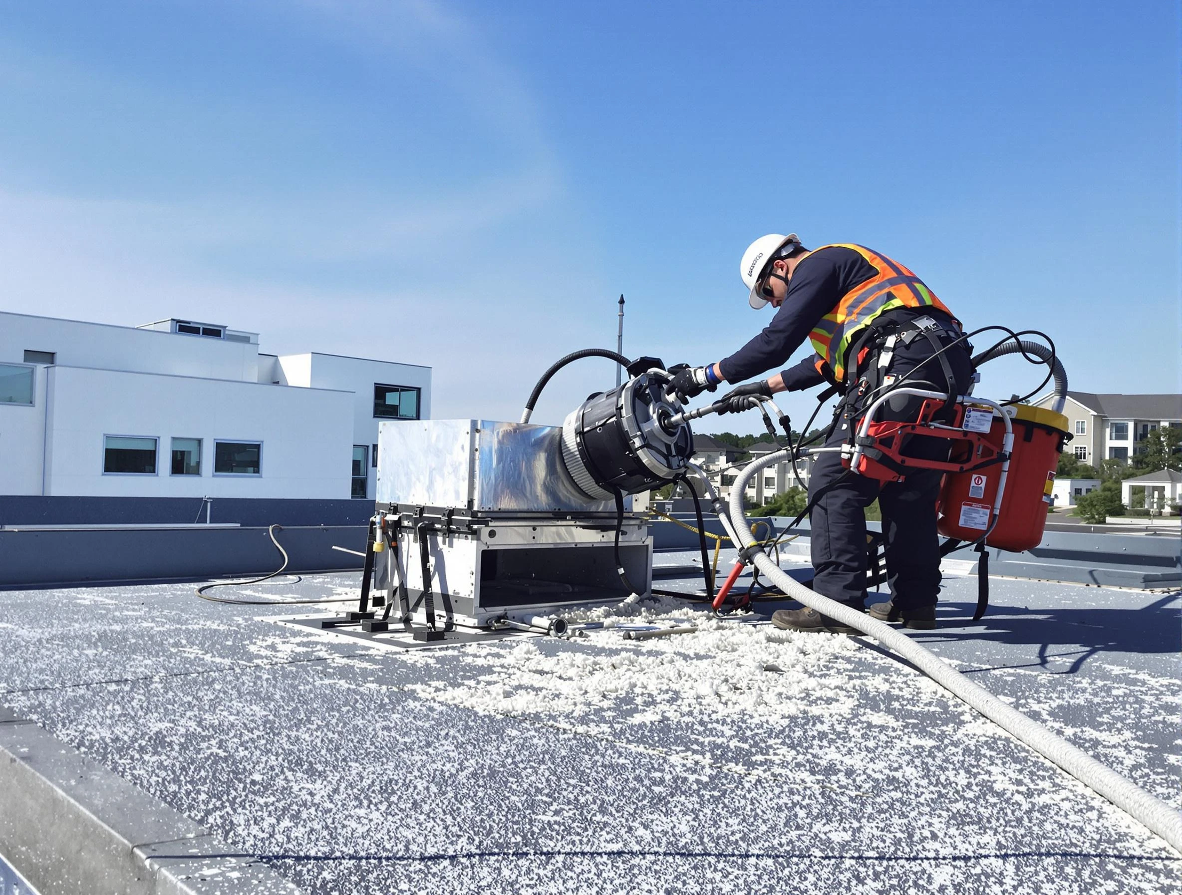 Cleaning Dryer Vent On Roof in Tarrant